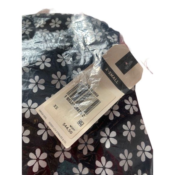 Levi’s Daisy Print High Rise Logo Black White Yoga Athletic Sporty Leggings XS - Picture 4 of 8